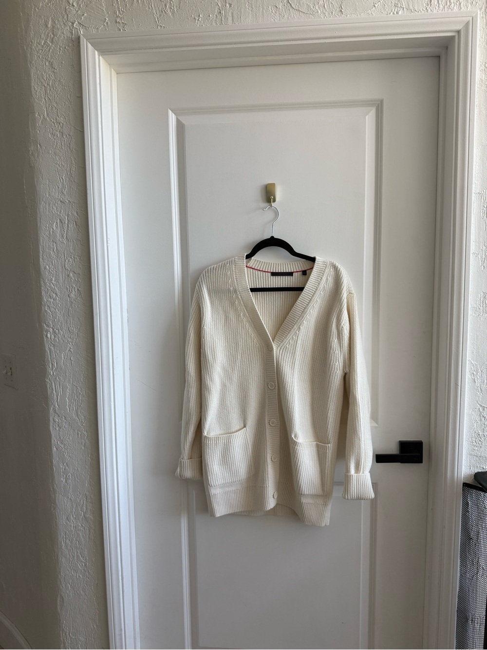 Greyson Cream Ribbed Button-Front Cardigan - Picture 2 of 3